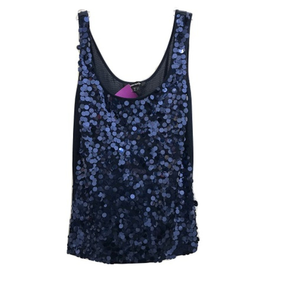 Ellen Tracy Blue Seqin Tank Top - Picture 1 of 2